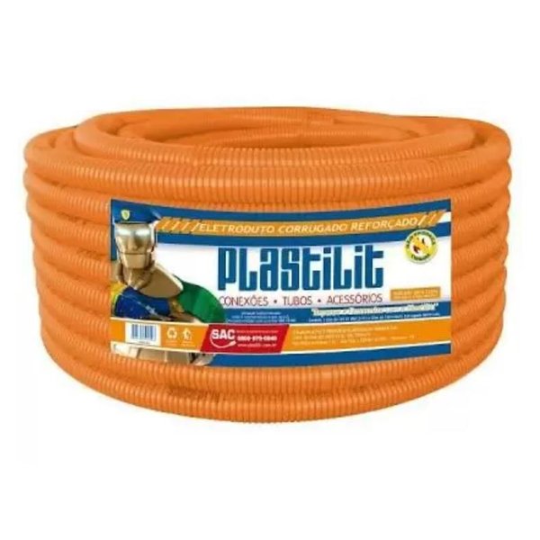 Eletroduto Corrugado Reforçado Laranja NBR15465 DN 25 mm - (3/4") x 50 ...